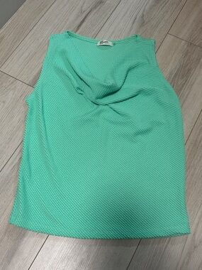 BLANIK Mint Green Cowl Neck Tank Top